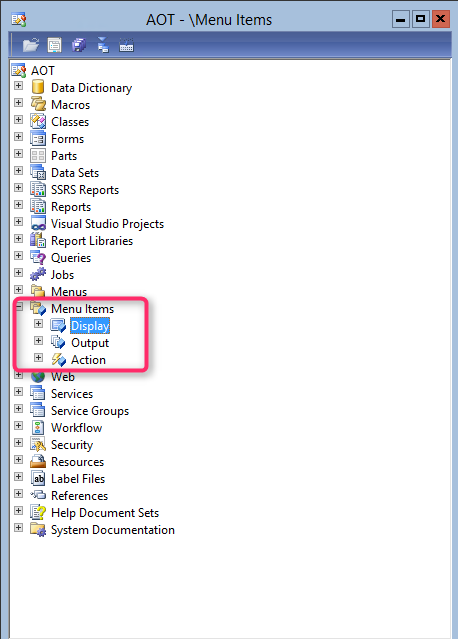 what-is-the-difference-difference-between-menu-item-display-output-and-action-in-dynamics-ax