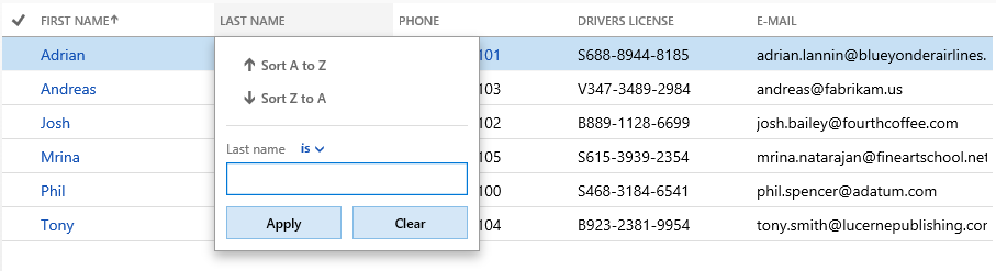 Example of grid filtering.